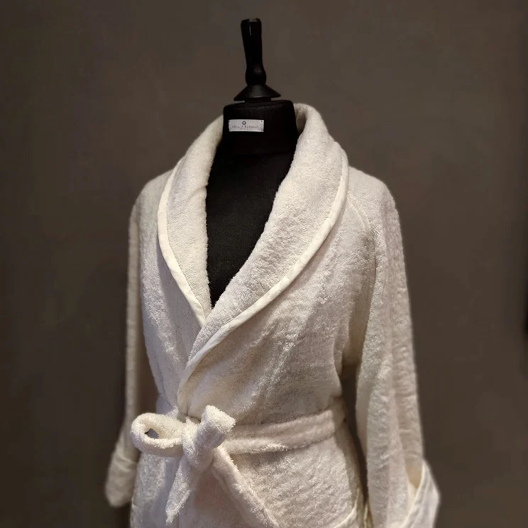 women robes with embroidery details"SATEEN" WOOD FIBER  BATHROBE