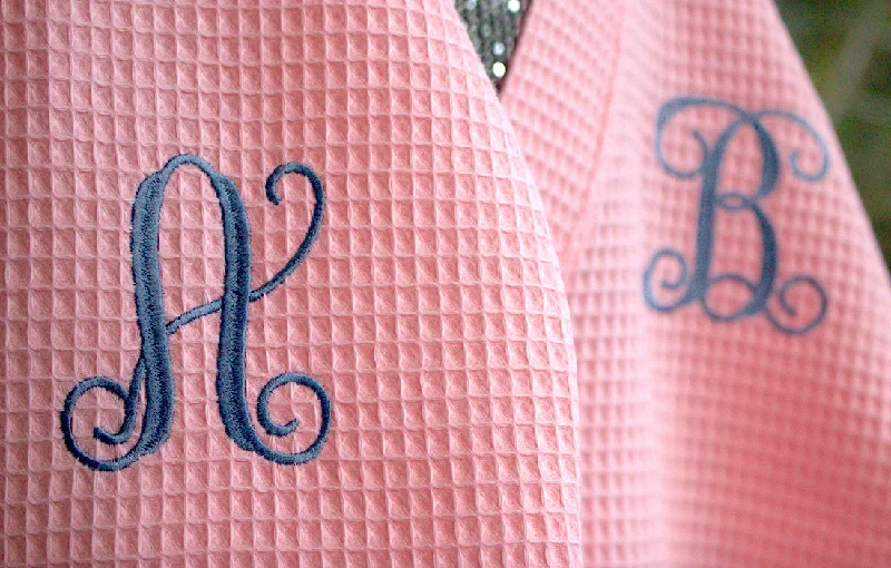 women robes with a shawl collar for styleFront Embroidery Options