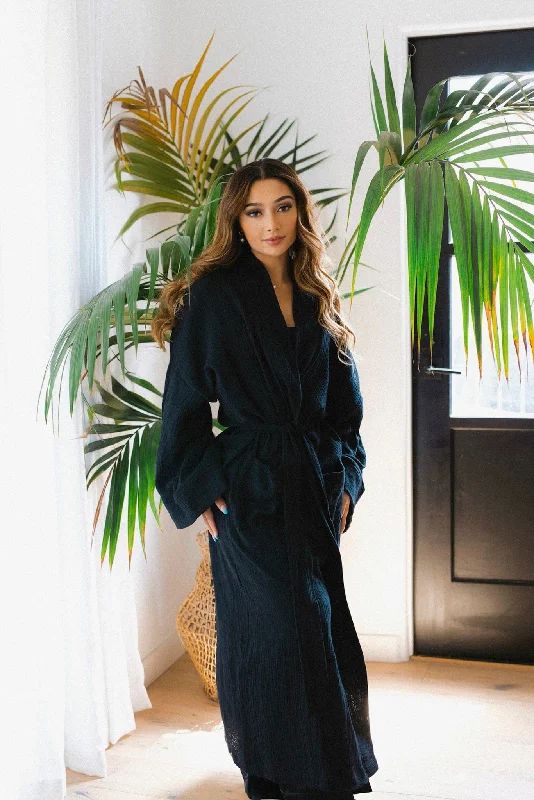 women robes with a vintage - inspired patternGauze Robe