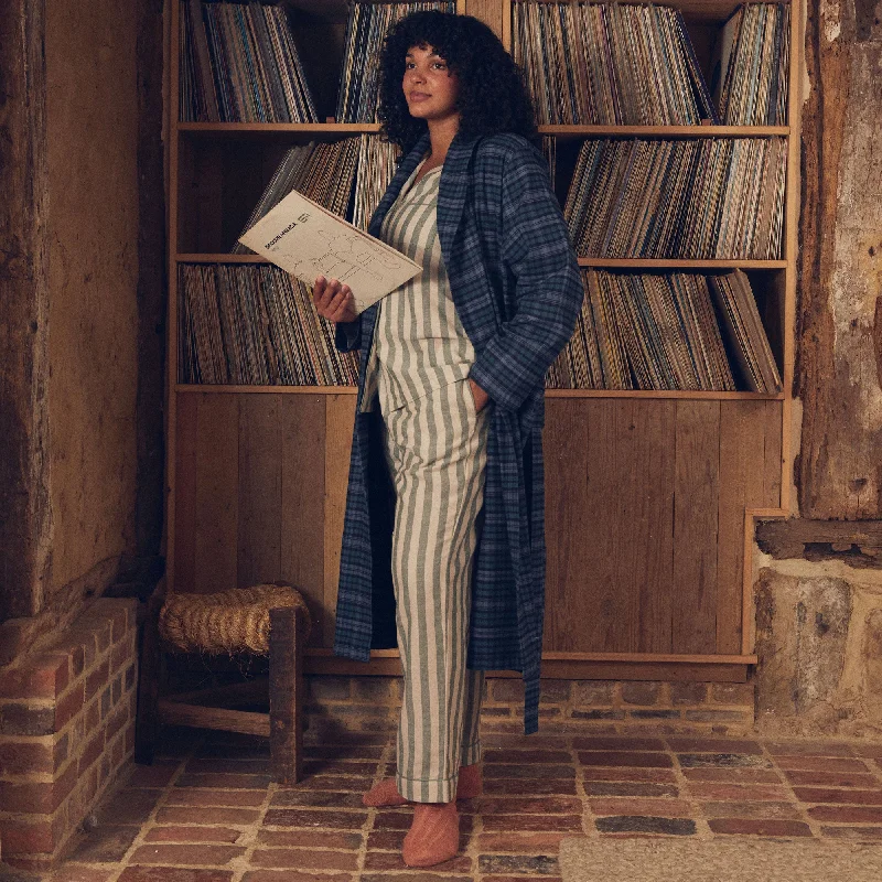 women robes with lace trim for eleganceHeathcliff Plaid Flannel Cotton Robe