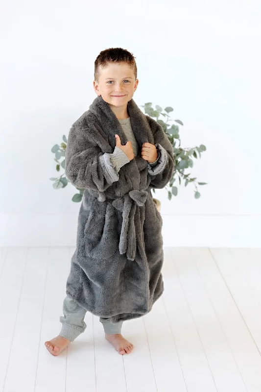 women robes for a hotel stay convenienceKids Charcoal Robe