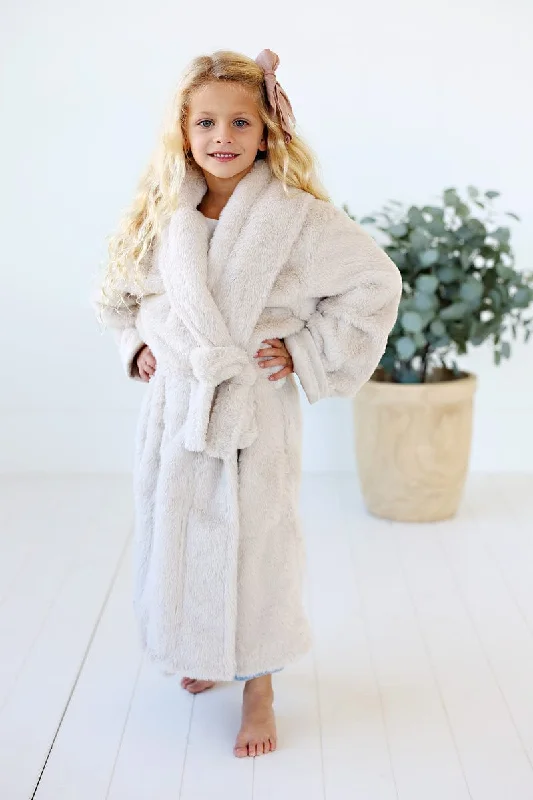 breathable women robes for hot sleepersKids Cream Robe