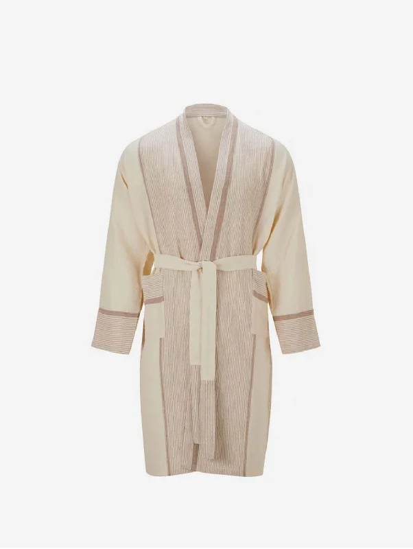 women robes with a sheer panel for a touch of allureMete Vegan Lounge Gown | Fawn