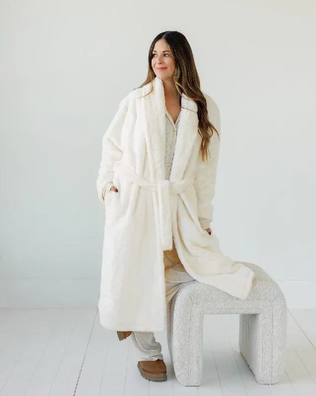 solid - colored women robes in trendy huesCream Robe