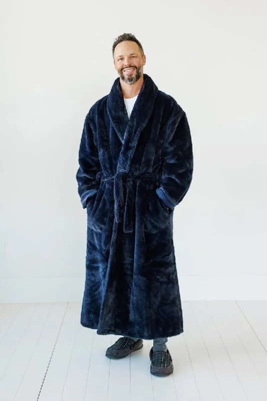 wrap - around women robes with adjustable beltsNavy Robe