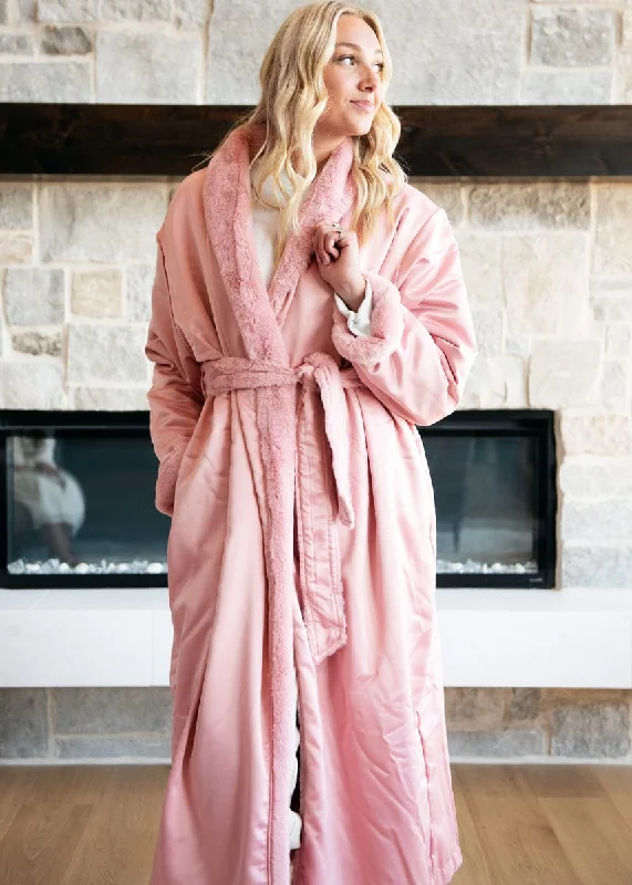 women robes for a comfortable night's sleepSatin Blush Robe