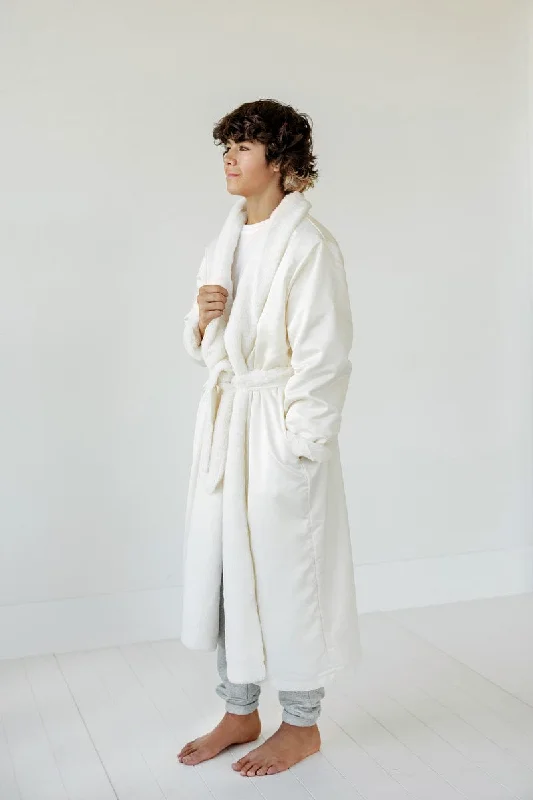 women robes for a spa - like experience at homeSatin Cream Robe