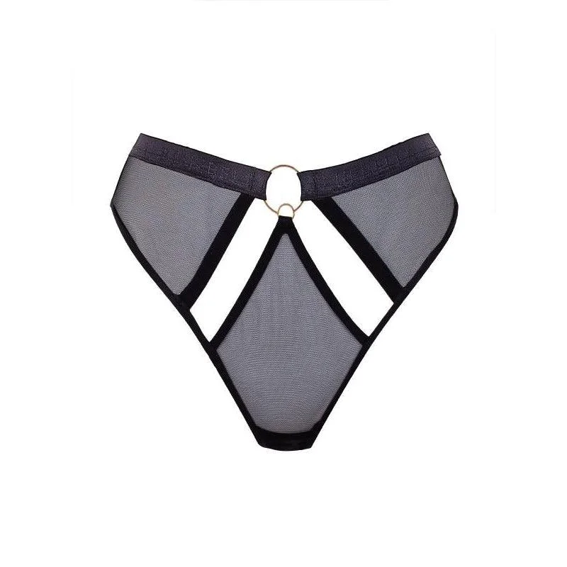 Plus size thong lingerie sets for a complete look​Nola High waist thong black