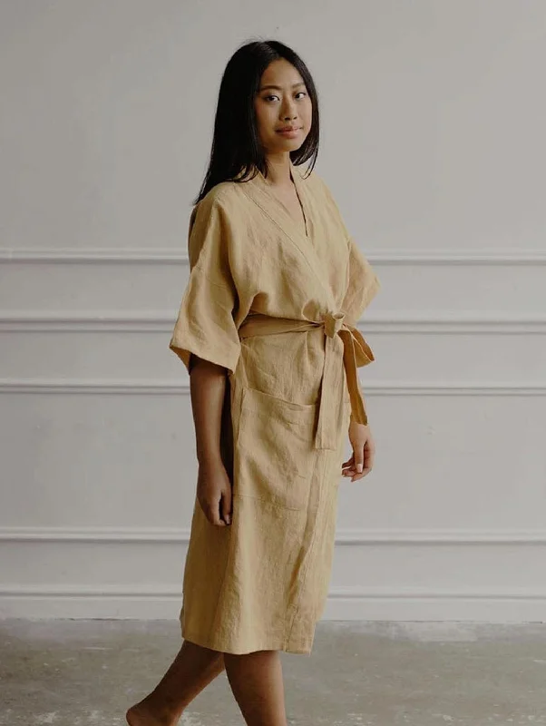 lightweight women robes for summer useMidnight Linen Bathrobe | Multiple Colours