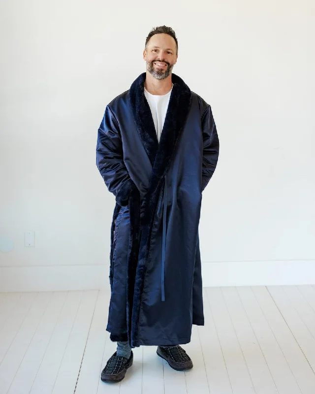lightweight women robes for summer useSatin Navy Robe