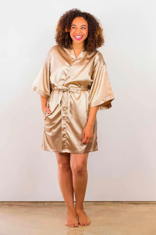 women robes with embroidery detailsSatin Robe