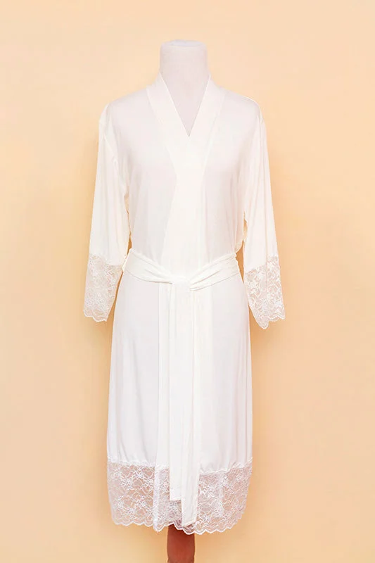 women robes with beaded accents for glamourUltra Soft Bamboo Lace Robe