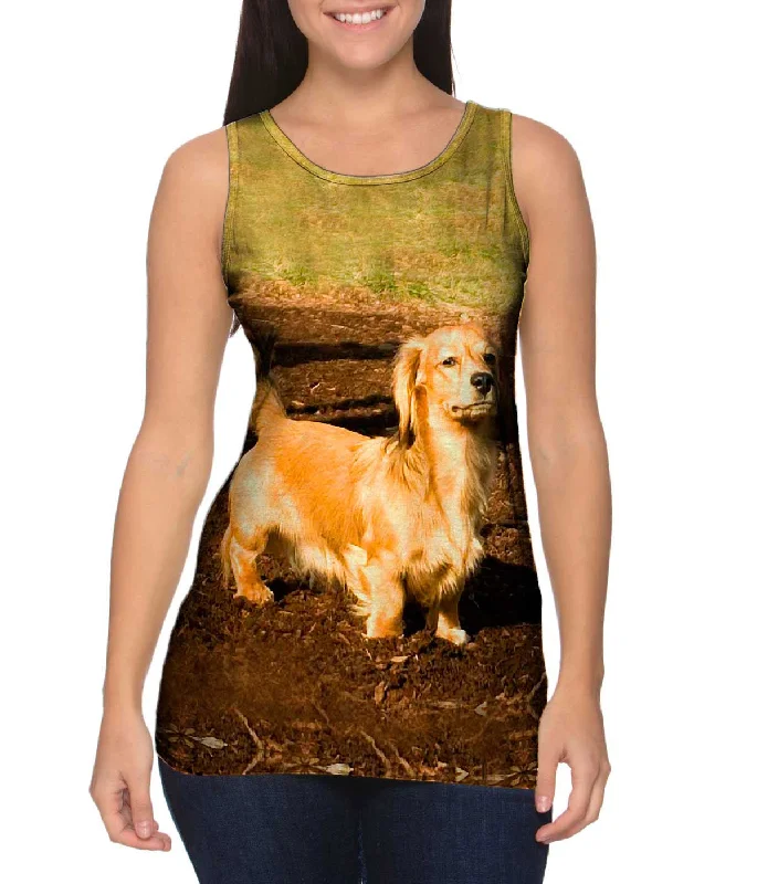 Plus Size Women's Embroidered Tank Tops in Boho StylesDachshund Hates Mud