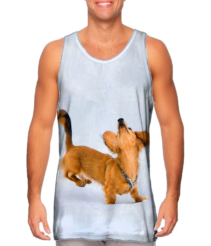 Halter Neck Women's Modal Blend Tank Tops for ComfortDachshund Snow Dance