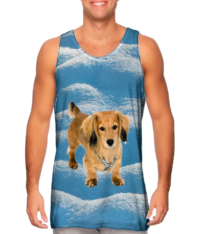 Crew Neck Women's Sustainable Tank Tops Made from Recycled MaterialsDachshund Snow Play Crew Neck Women's Sustainable Tank Tops Made from Recycled MaterialsDachshund Snow Play