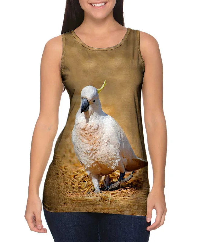 Mock Neck Women's Performance Tank Tops for CyclingDancing Cockatoo