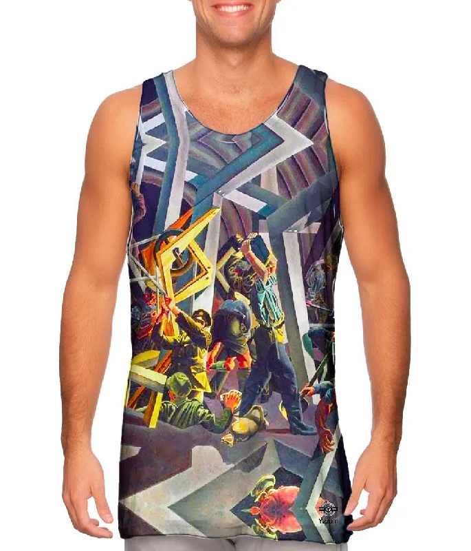 Women's Cropped Tank Tops with Vintage Band LogosDavid Bomberg - "Sappers At Work" (1919) Women's Cropped Tank Tops with Vintage Band LogosDavid Bomberg - "Sappers At Work" (1919)