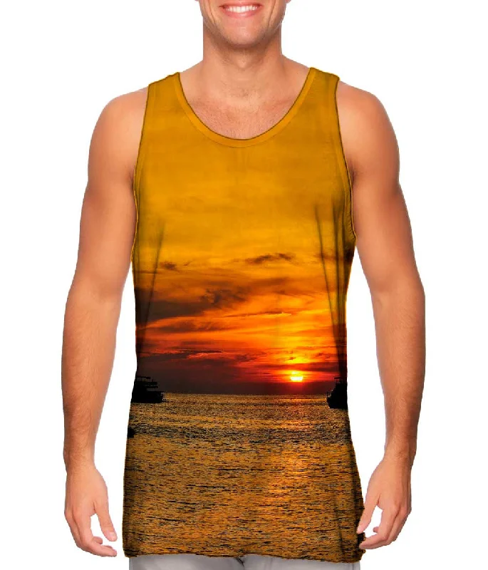Plus Size Women's Puff - Sleeve Tank Tops in Pastel HuesDay Dreaming Sunset Boat Life Plus Size Women's Puff - Sleeve Tank Tops in Pastel HuesDay Dreaming Sunset Boat Life