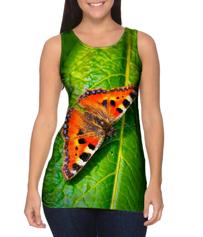 Plus Size Women's Criss - Cross Back Tank Tops in Neon ColorsDazzling Spotted Butterfly Plus Size Women's Criss - Cross Back Tank Tops in Neon ColorsDazzling Spotted Butterfly