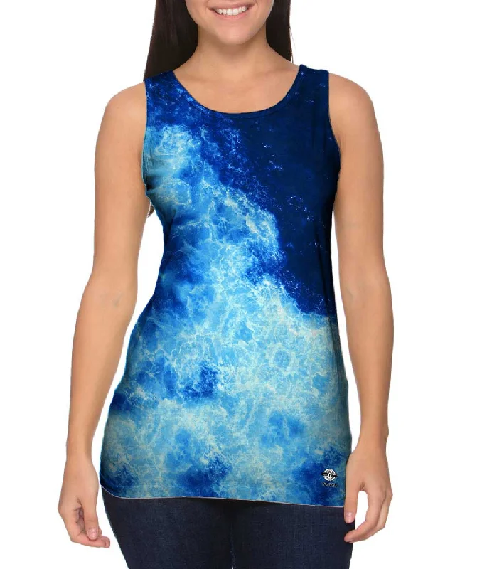 Plus Size Women's Embroidered Tank Tops in Boho StylesDeep Ocean Deeper Water