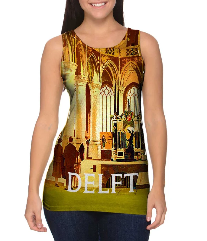 Women's Longline Tank Tops with Abstract PrintsDelft Netherlands 029