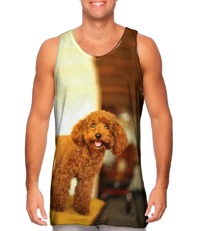 Women's Sleeveless Ribbed Tank Tops for a Trendy LookDelightfully Happy Poodle