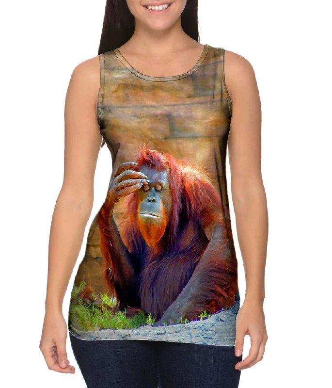 Plus Size Women's Puff - Sleeve Tank Tops in Pastel HuesDid I Leave The Stove On Chimp Plus Size Women's Puff - Sleeve Tank Tops in Pastel HuesDid I Leave The Stove On Chimp